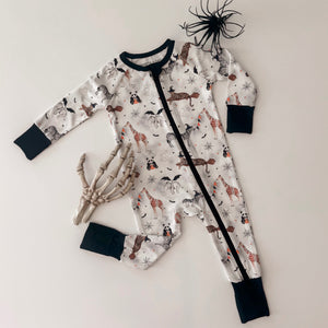 HALLOWEEN ZOO BOO • baby zipper pjs (one-piece)