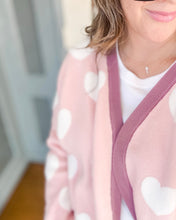 Load image into Gallery viewer, FUZZY HEARTS • oversized cardigan (women + kids)