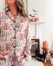 Load image into Gallery viewer, HOUSE IS HAUNTED • button down pj&#39;s (women) two-piece