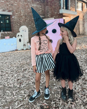 Load image into Gallery viewer, Twirl Skirt • kids/youth  (BEETLEJUICE STRIPE)