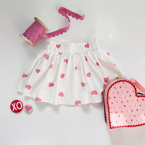 Paper Bag Twirl Skirt • PINK CONFETTI HEARTS