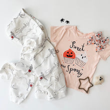 Load image into Gallery viewer, SWEET N SPOOKY Cupcakes• women + kids tee (peach)