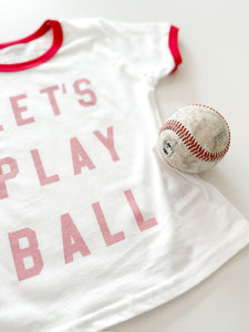 LET'S PLAY BALL • kids ringer tee (peony ink)