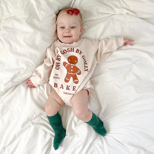 GINGERBREAD • baby bubble romper (french terry)