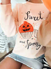 Load image into Gallery viewer, SWEET N SPOOKY Cupcakes• women + kids tee (peach)