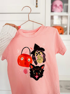 Vintage Halloween Friends • women's pullover (pink)