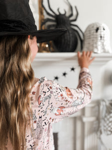 HOUSE IS HAUNTED • kids button down pj's (two-piece)
