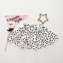 Load image into Gallery viewer, Twirl Skirt • kids (BLACK + WHITE POLKA DOTS)