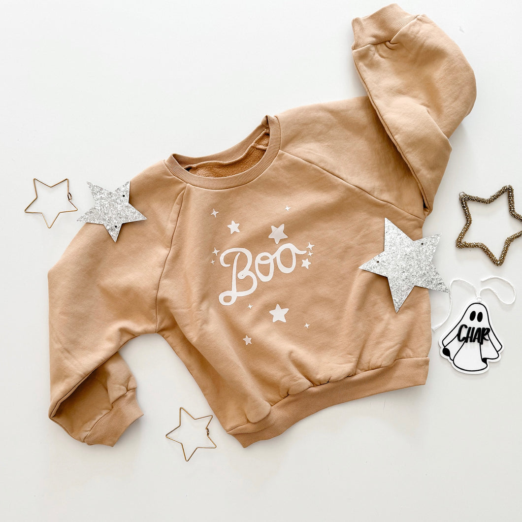 WHIMSY BOO • womens raglan pullover (CARAMEL)