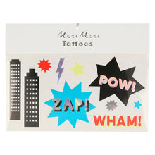 Load image into Gallery viewer, Superhero Temporary Tattoos by Meri Meri