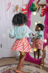 paper bag twirl skirt • kids (CANDY CANE)