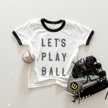 Load image into Gallery viewer, LET&#39;S PLAY BALL • kids ringer tee (peony ink) FLASH