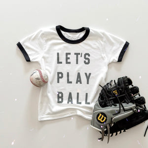 LET'S PLAY BALL • kids ringer tee (peony ink)