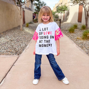 A LOT OF LOVE GOING ON  • sequin sleeve tee (women + kids)