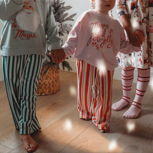 WINTERGREEN STRIPE • kids ankle pants