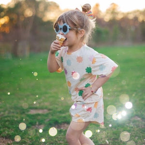 STARBURSTS • kids set (boxy tee + shorties)