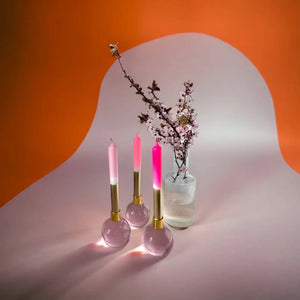 Dip Dye Pinks Taper Candles (set of 3)