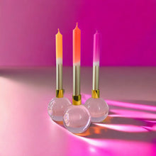 Load image into Gallery viewer, Dip Dye Brights Taper Candles (set of 3)