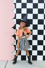 Load image into Gallery viewer, Twirl Skirt • kids/youth  (BEETLEJUICE STRIPE)