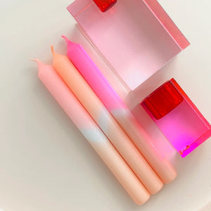 Dip Dye Glossy Taper Candles (set of 3)