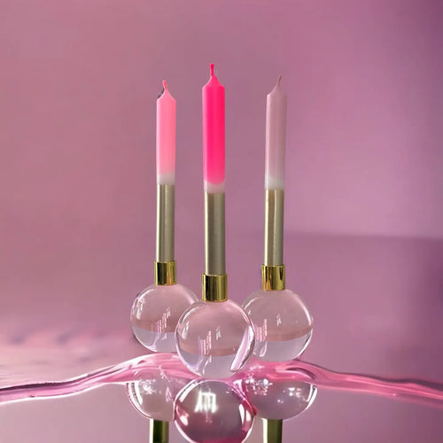 Dip Dye Pinks Taper Candles (set of 3)