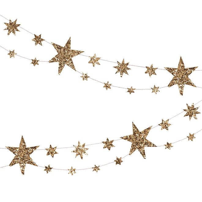 Eco Glitter Stars Garland by Meri Meri