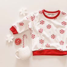 Load image into Gallery viewer, PEPPERMINT TWIST • PULLOVER (women and kids) CLOSEOUT