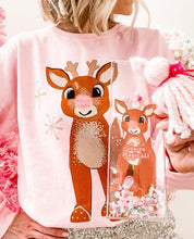 Load image into Gallery viewer, PINK POM REINDEER • women&#39;s pullover (by Olive &amp; Eve Co)