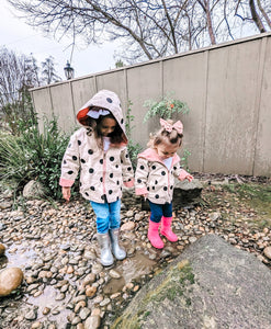 POLKA DOTS • kids lightweight jacket/pink (reversible)