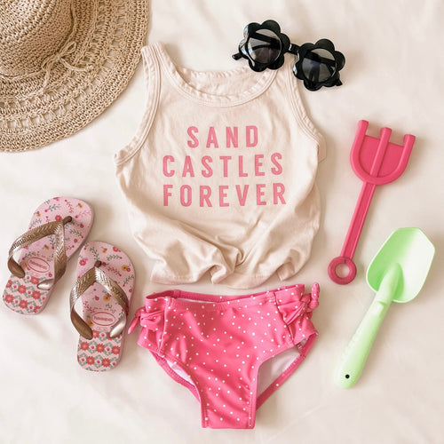 SAND CASTLES FOREVER • kids tank (pink ink) (flash)