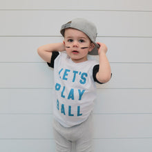 Load image into Gallery viewer, LET&#39;S PLAY BALL • kids color block tee BLUE / closeout