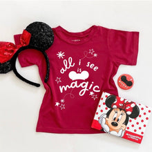 Load image into Gallery viewer, ALL I SEE IS MAGIC • kids tee RED / CLOSEOUT