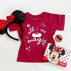 ALL I SEE IS MAGIC • kids tee RED / CLOSEOUT