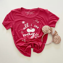 Load image into Gallery viewer, ALL I SEE IS MAGIC • kids tee RED / CLOSEOUT