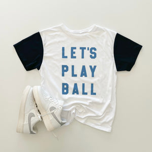 LET'S PLAY BALL • women's color block tee CLOSEOUT
