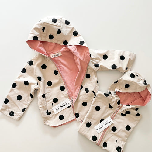 POLKA DOTS • kids lightweight jacket/pink (reversible)