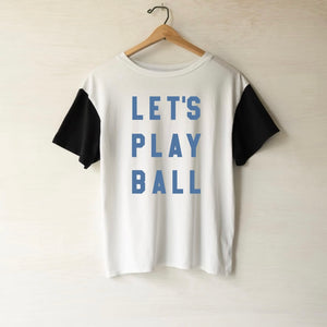 LET'S PLAY BALL • women's color block tee CLOSEOUT