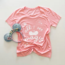 Load image into Gallery viewer, ALL I SEE IS MAGIC • kids tee PINK CLOSEOUT