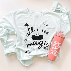 ALL I SEE IS MAGIC • women's tee PINK / CLOSEOUT