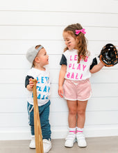 Load image into Gallery viewer, LET&#39;S PLAY BALL • kids color block tee BLUE / closeout