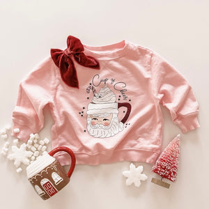 CUP OF CHEER • kids pullover PEPPERMINT PINK CLOSEOUT