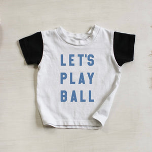 LET'S PLAY BALL • kids color block tee BLUE / closeout