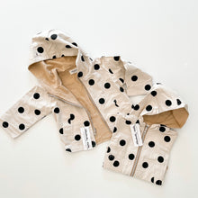 Load image into Gallery viewer, POLKA DOTS • kids lightweight jacket/khaki (reversible) CLOSEOUT